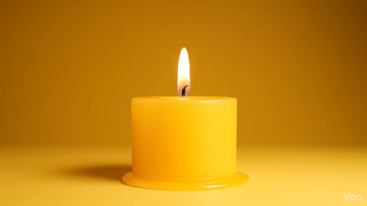 Yellow Candle – Soft Candlelight for Calm, Focus & Positive Energy | 3 Hours