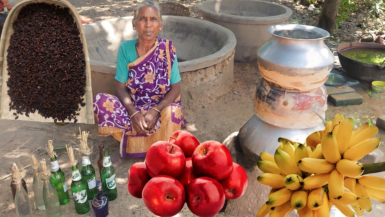 MAHUYA WINE \\ Tribal System Making Dry Mahuya Flower Wine \\ Making BY Santali Grandmother.........