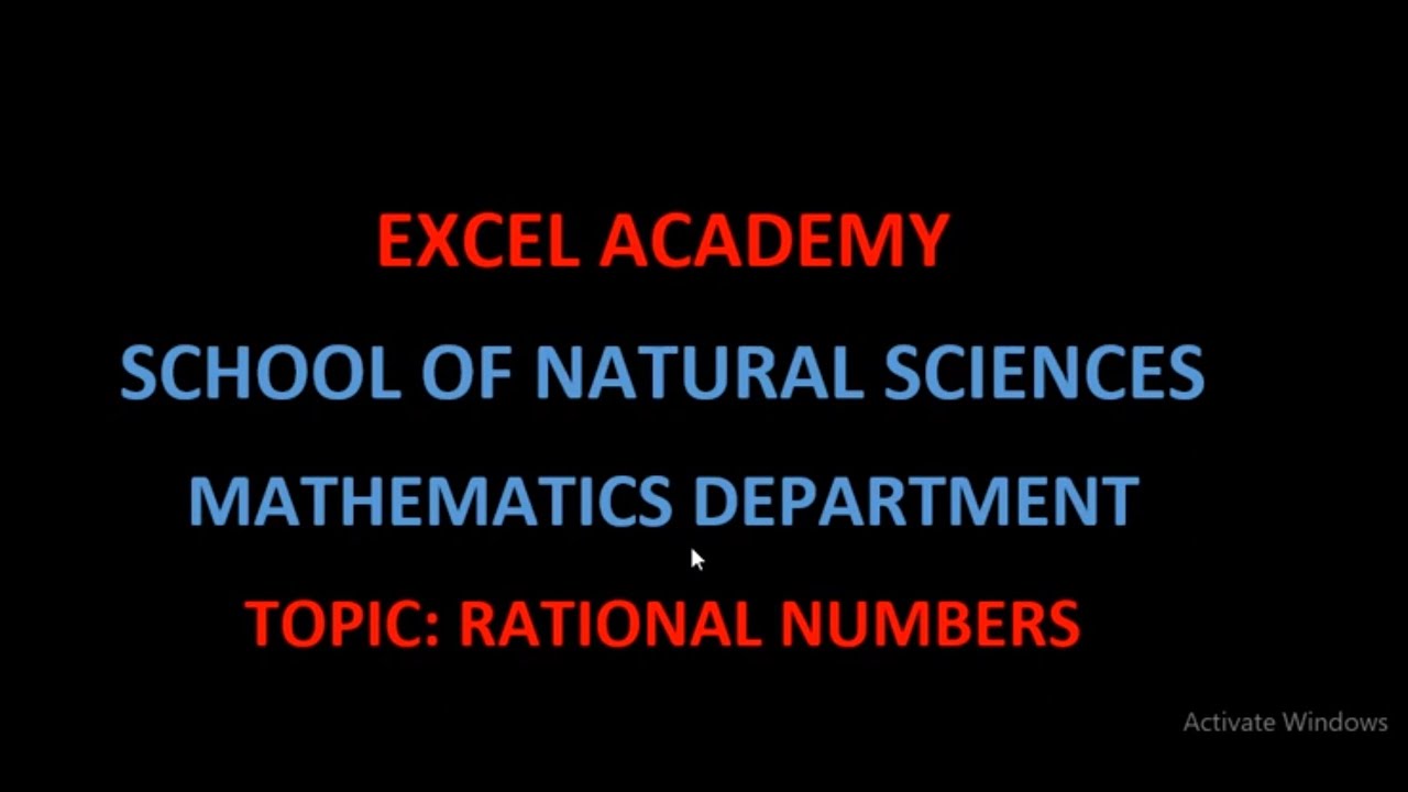 MATHEMATICS   RATIONAL NUMBERS