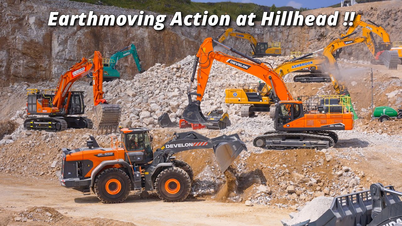 Hillhead Quarry Show - Excavators, Dump Trucks & Loaders at Work
