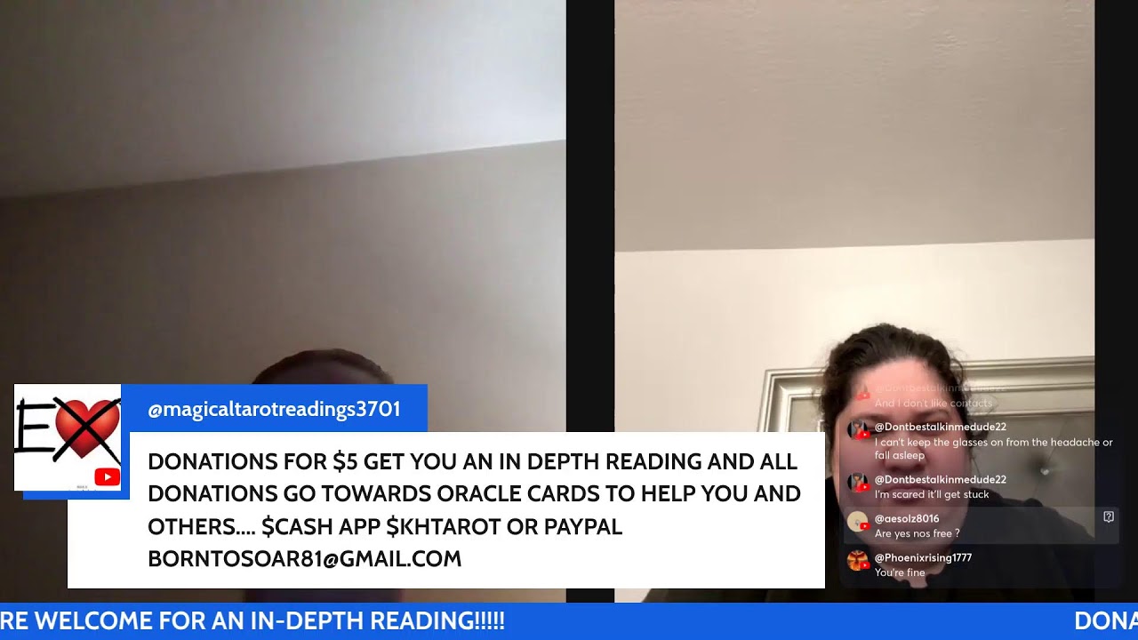 FREE LIVE TAROT WITH FOXXXY AND MAGICAL!!! DONATIONS OF $5 GET YOU AN IN DEPTH READING!!!