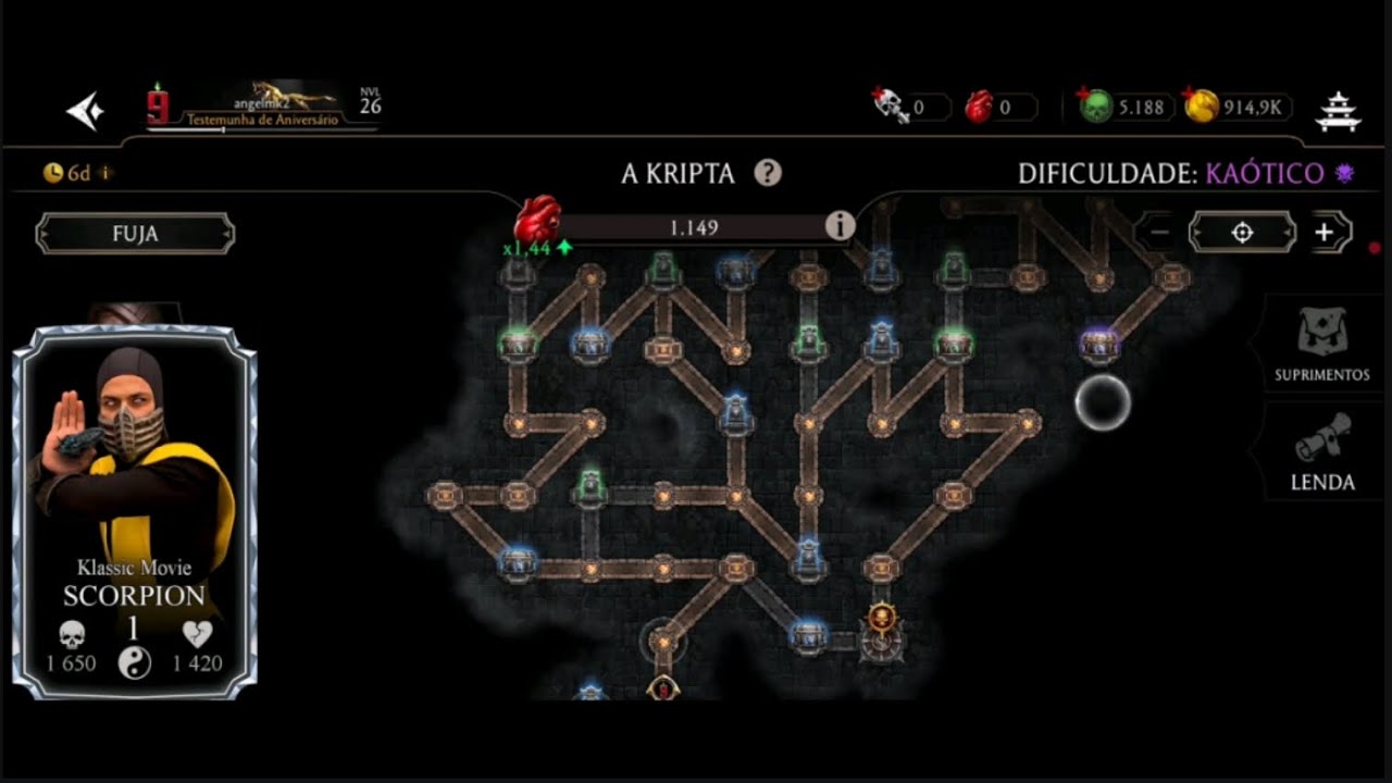 Rei do Mk Mobile conta fraca kripta kaótico destruído kkkkkkkkk