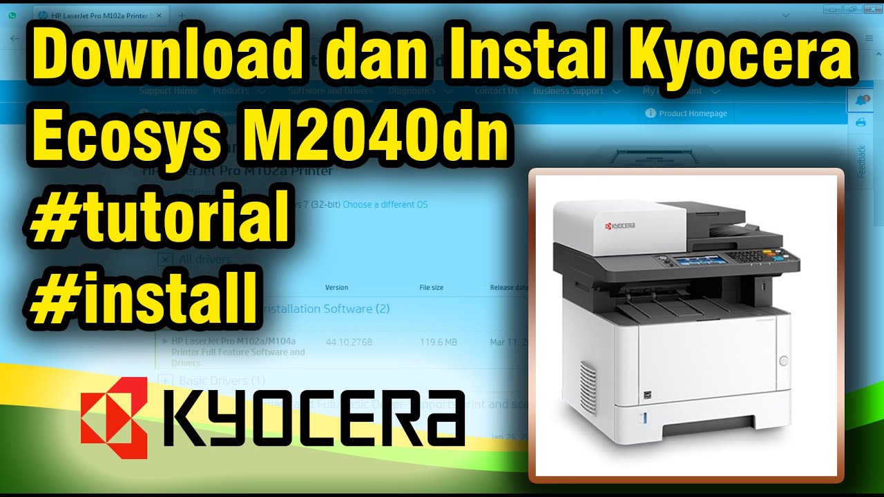 Download dan Instal Kyocera Ecosys M2040dn #tutorialinstal #kyocera