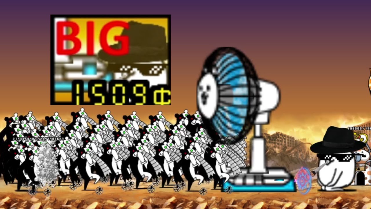 the battle cat big OP Fan Cat