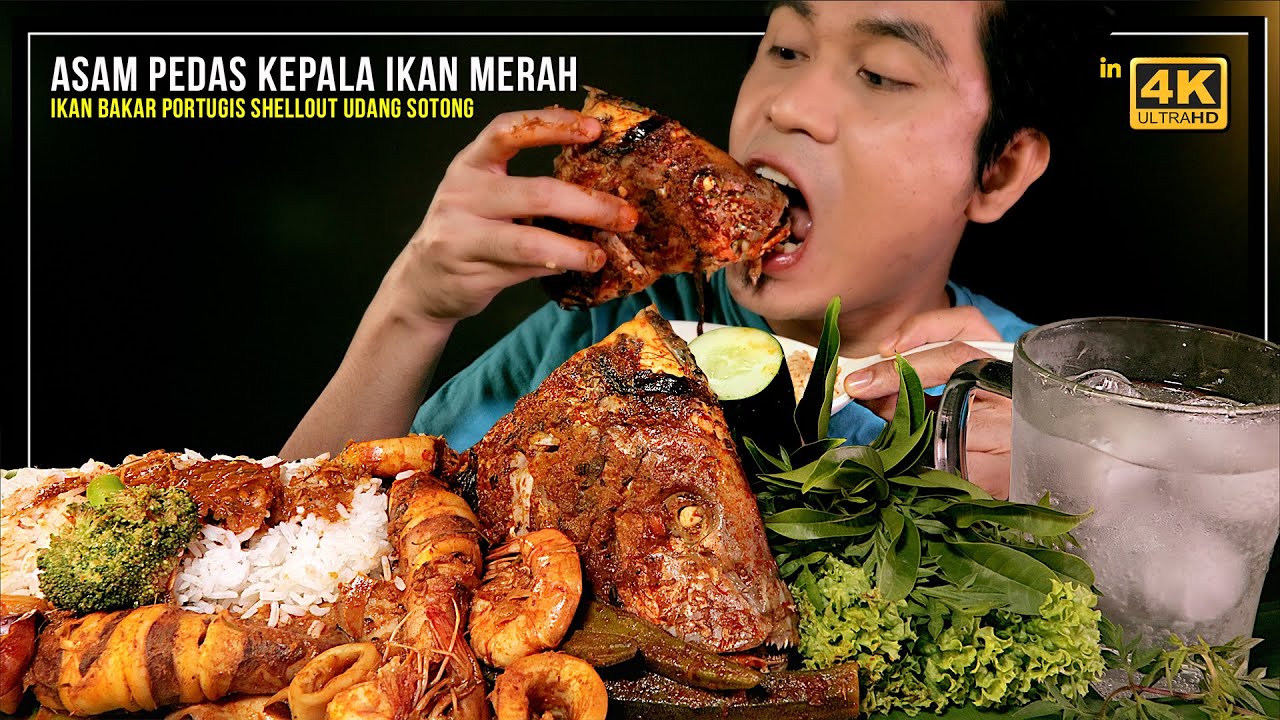 HANTU KACAU LAGI! masa makan Asam Pedas Ikan Merah + Ikan Bakar Portugis Shellout (Mukbang Malaysia)