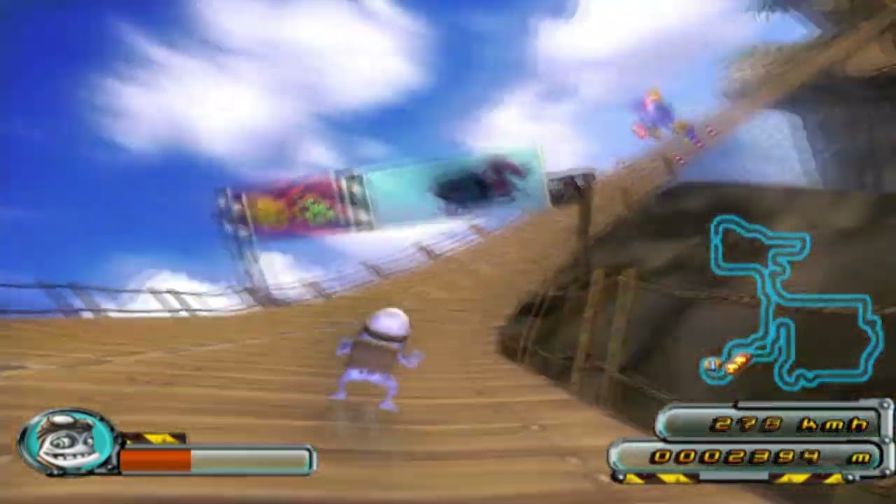 Crazy Frog Racer 2 (PS2) - Chase Gameplay