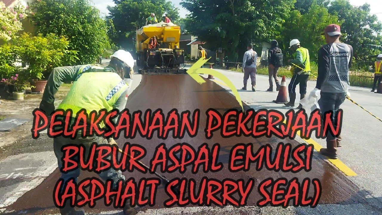 Pelaksanaan Pekerjaan Bubur Aspal Emulsi(Slurry Seal)#slurry #proyek #kontruksi #alatberat