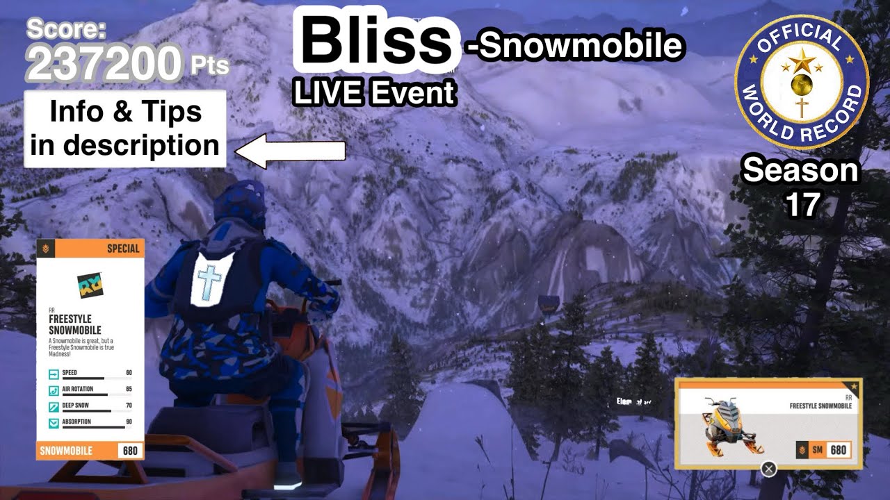 Bliss, LivE* • World Record • 237k pts using Snowmobile via Lb* in Riders Republic