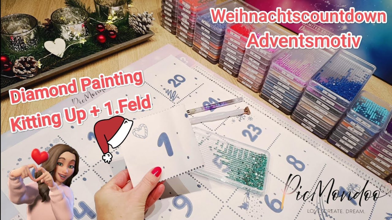 💎Diamond Painting Adventsmotiv 2025 Kitting Up + 1.Feld | Picmondoo Weihnachts-Countdown🎄✨