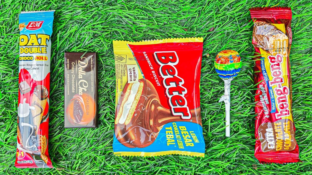 ASMR Most Popular Candys / some lots of colorful rainbow lollipop candy / unpacking chocolate eat