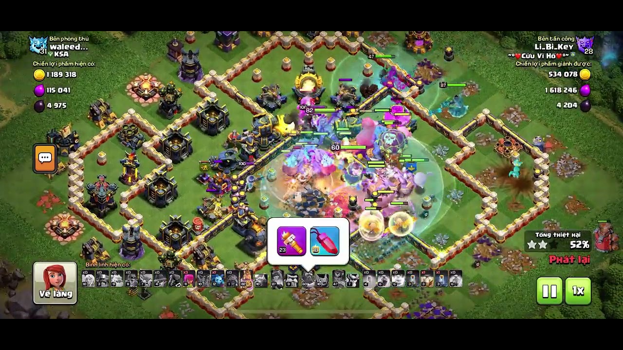 Combo phóng lao + super yeti hall 17 mạnh