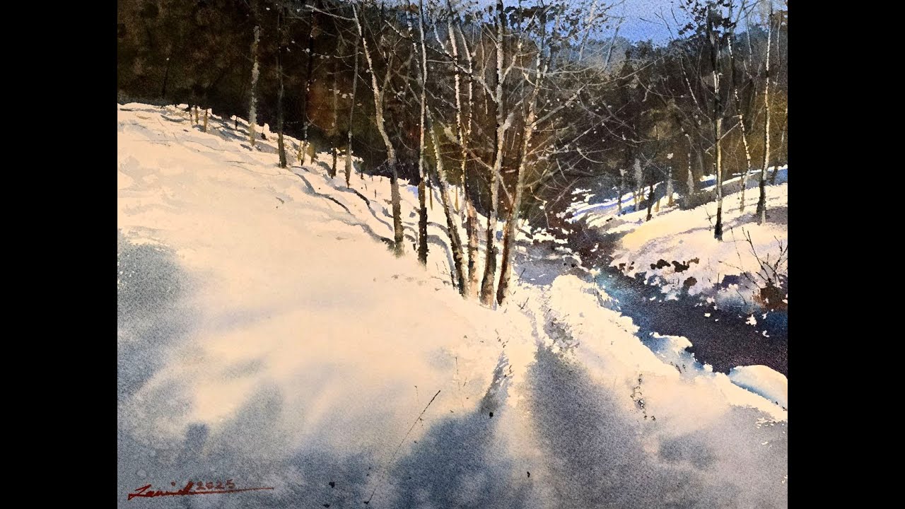 Watercolor Techniques: Creating Winter Light and Shadows