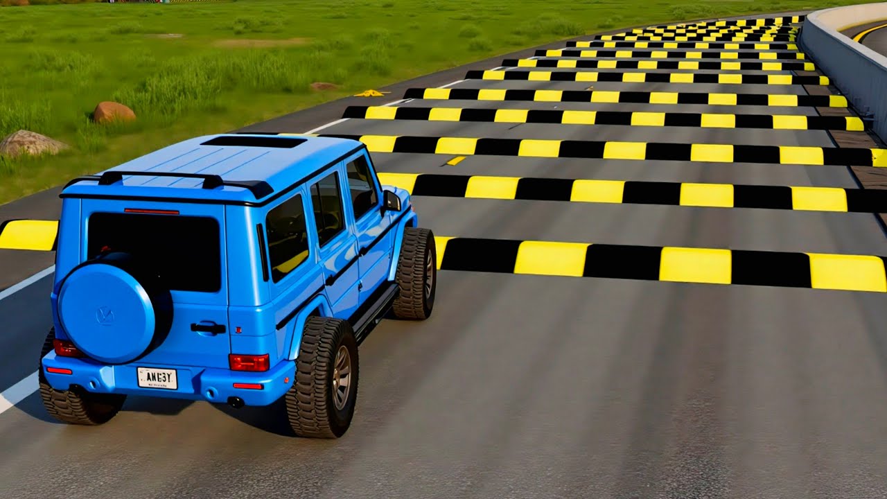Cars vs 100 Consecutive Speed Bumps Challenge #4 in BeamNG Drive!