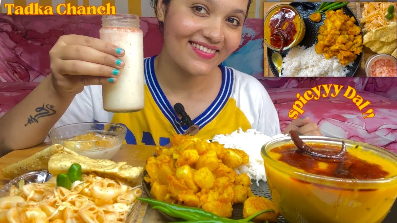 Eating Veg Thali ( Homemade)| INDIAN FOOD MUKBANG | ASMR| Eating Dal Chawal | Big Bites #asmreating