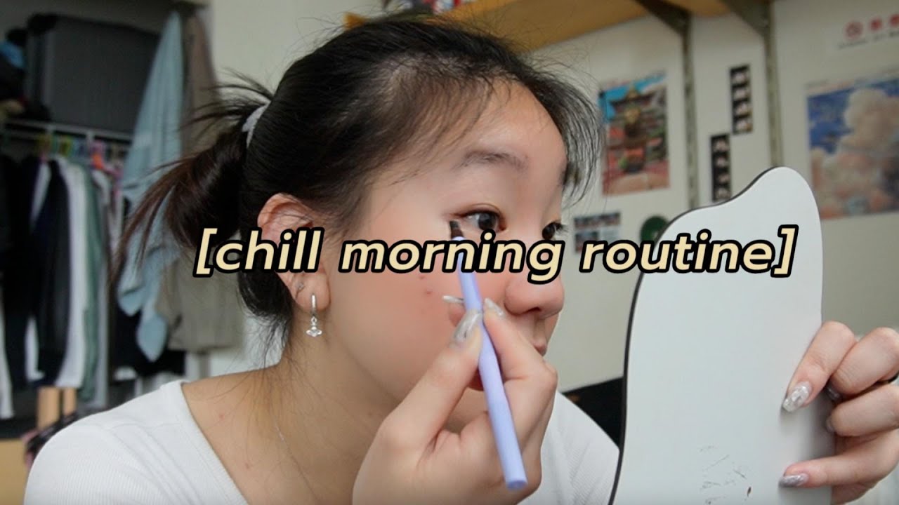 spend a slow morning w/ me | college freshman, chill morning routine, makeup, jewelry & coffee