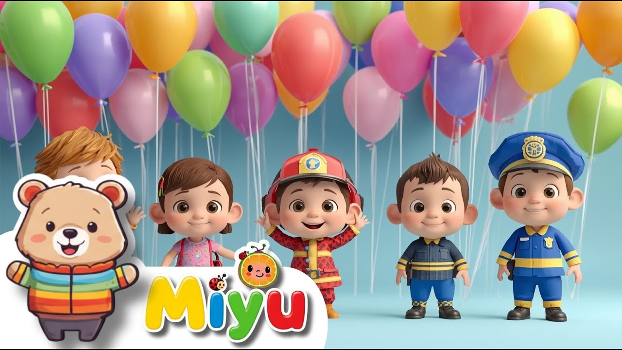 🚒🐵🎨 Canciones Divertidas para Niños: Bombero, Monos, Colores y Globos | Canciones Infantiles - Miyu