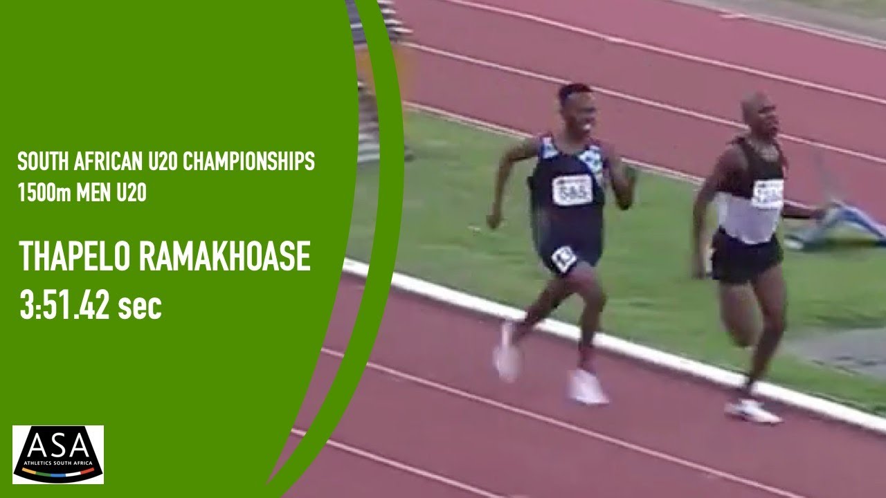 Thapelo Ramakhoase wins U20 1500m at ASA Championships, Potchefstroom in 3:51.42 - 1 April 2022