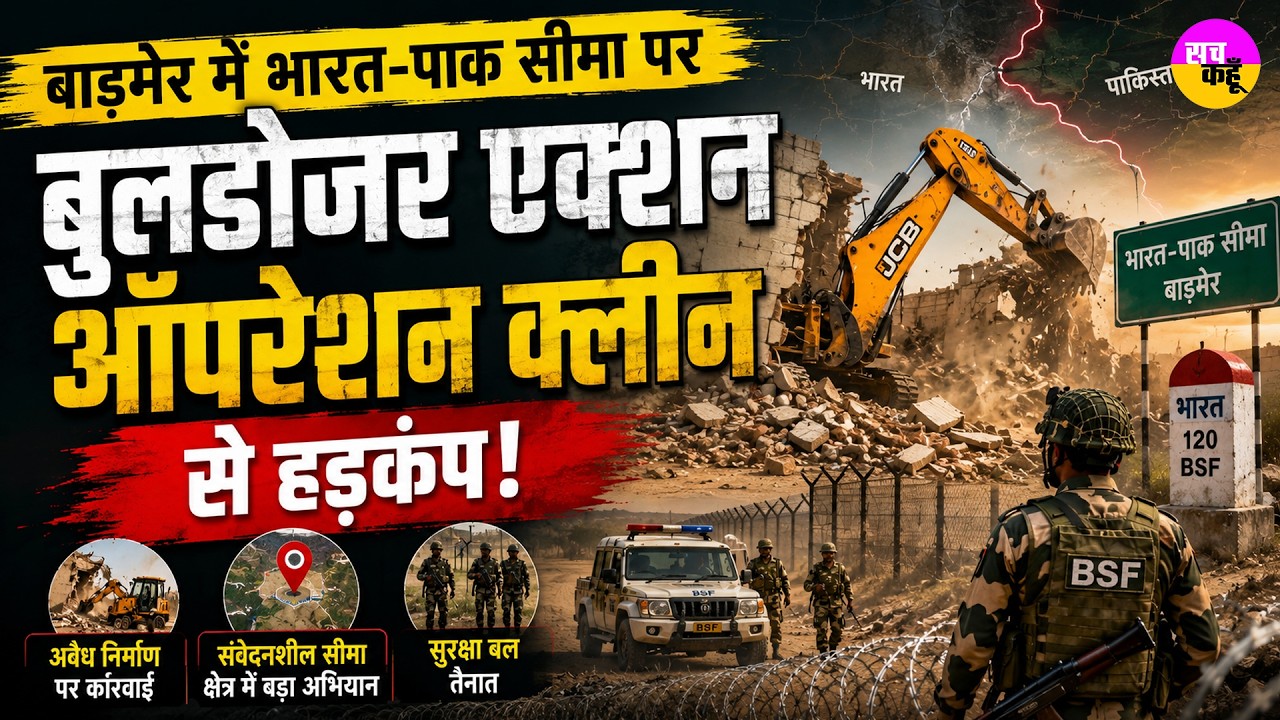 Barmer में India Pakistan Border पर बुलडोजर एक्शन | Operation Clean | Rajasthan Encroachment Drive