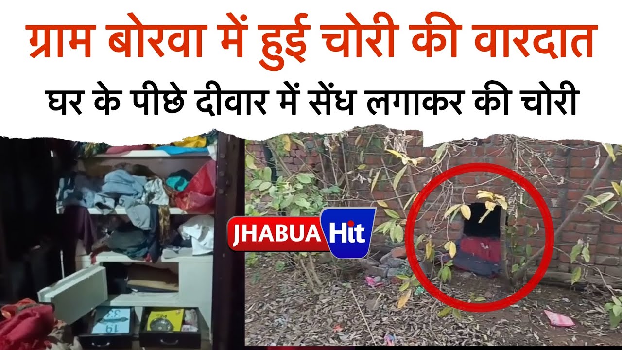 थांदला के समीप गांव बोरवा में हुई चोरी की वारदात, 50 हजार नकद और चांदी के आभूषण ले गए चोर.....