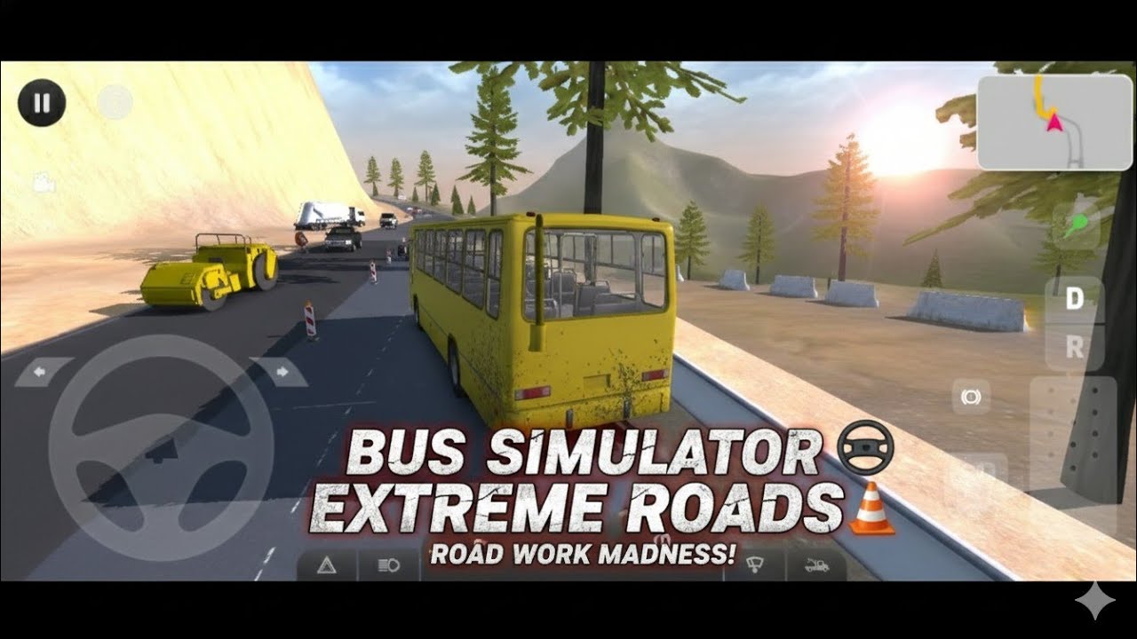 Bus Simulator: Extreme Roads road work