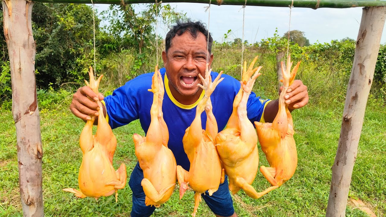 Amazing Cooking Chicken Curry with Rice and Chili recipe in my countryside