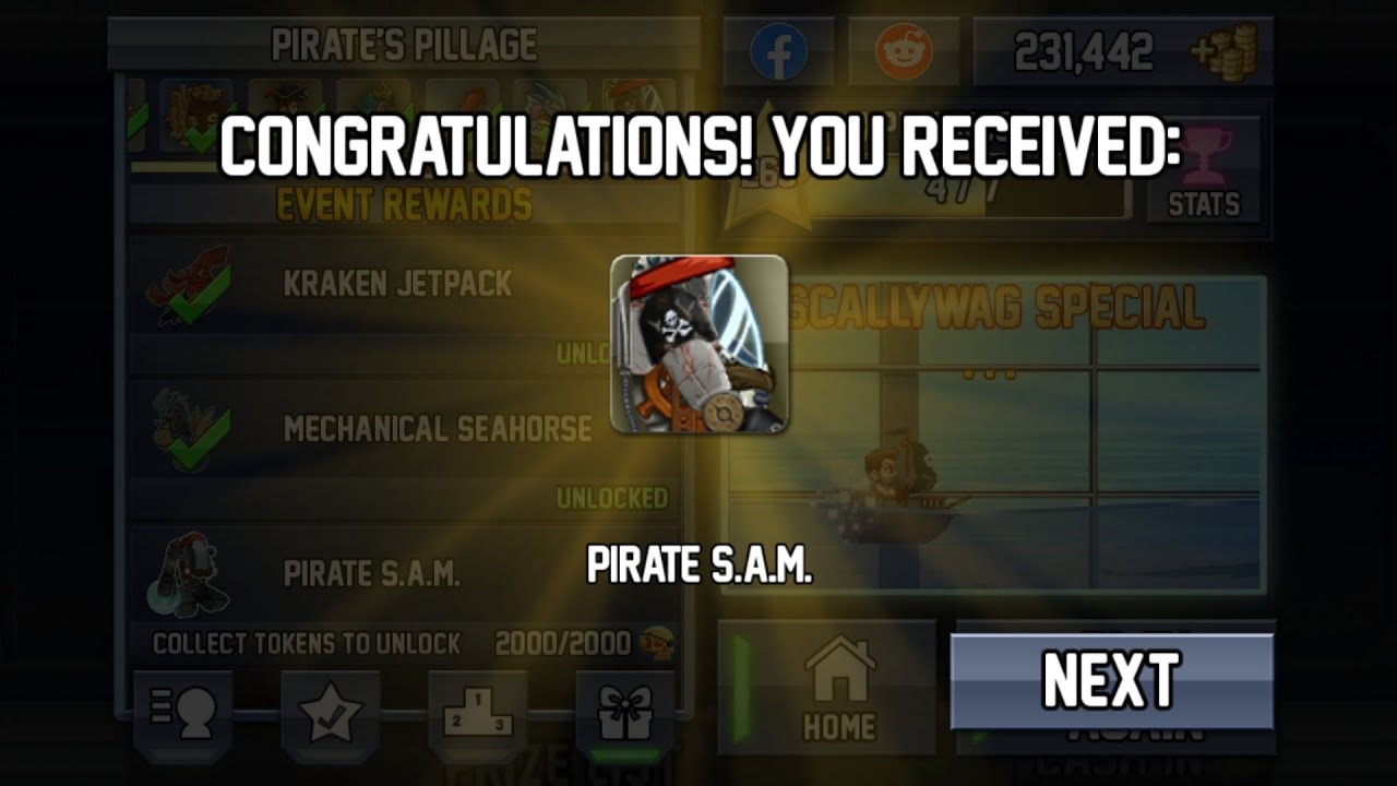 Jetpack Joyride Pirate Event 29,730m Run