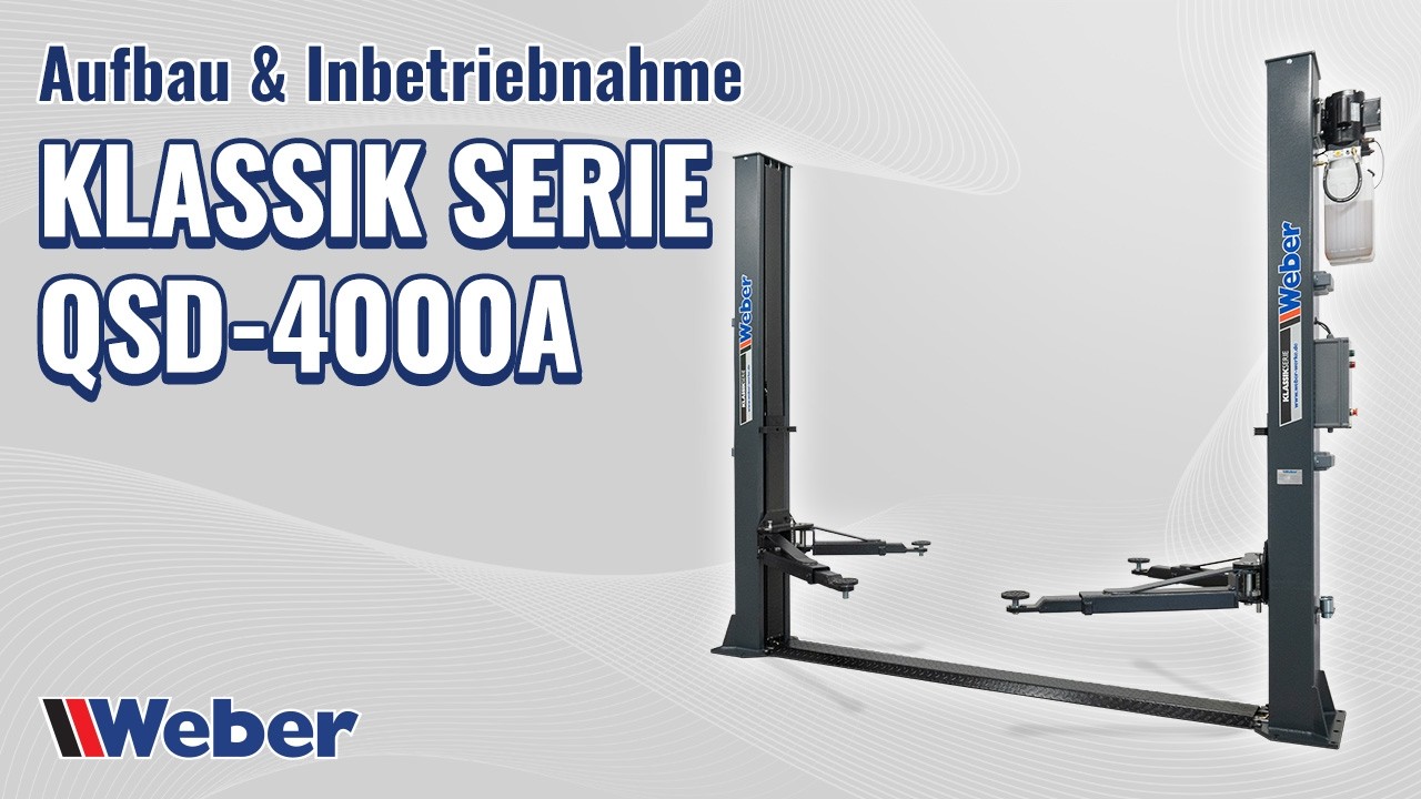 2 Säulen Hebebühne Weber Klassik Serie QSD-4000A - Aufbau und Inbetriebnahme