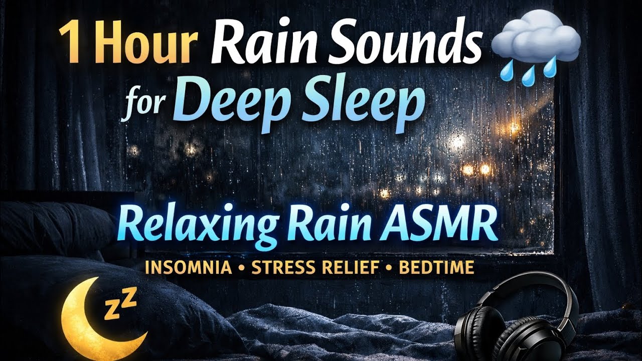 1 Hour Rain Sounds for Deep Sleep 🌧️ Relaxing Rain ASMR for Insomnia, Stress Relief & Bedtime
