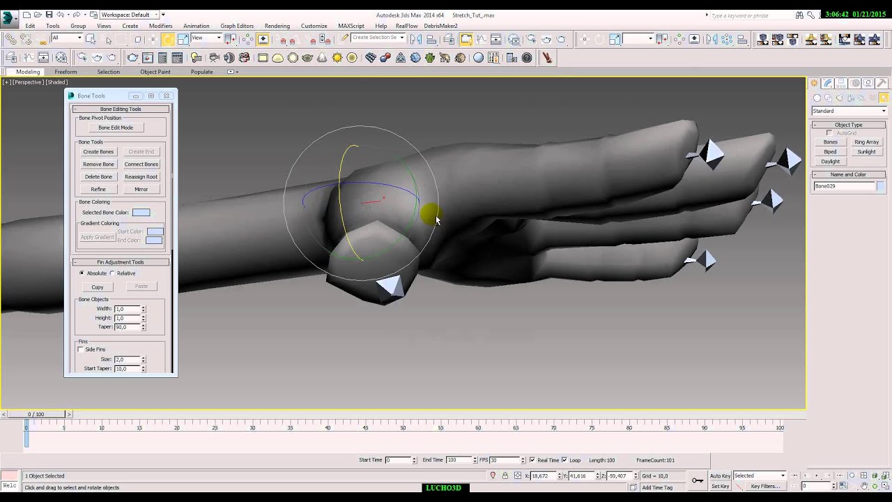 Rigging Bone Stretch. 3ds max tutorial