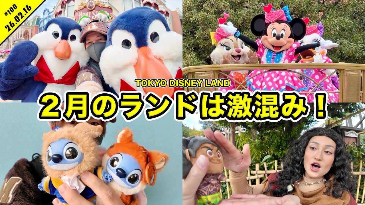【VLOG】２月の混雑がヤバすぎる！ミニパル期間のディズニーランドを１人で満喫！グリーティングやエントリーなど【混雑状況】