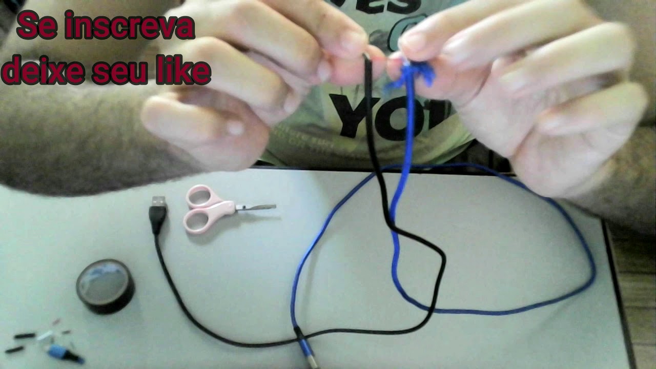 Fonte caseira e cabo para ROM de tv box