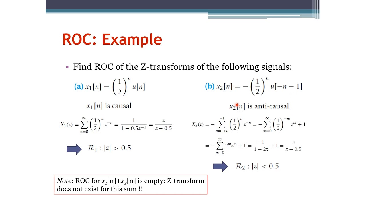 Signals and Systems: Z-Transform Region of Convergence Example (Arabic Narration)