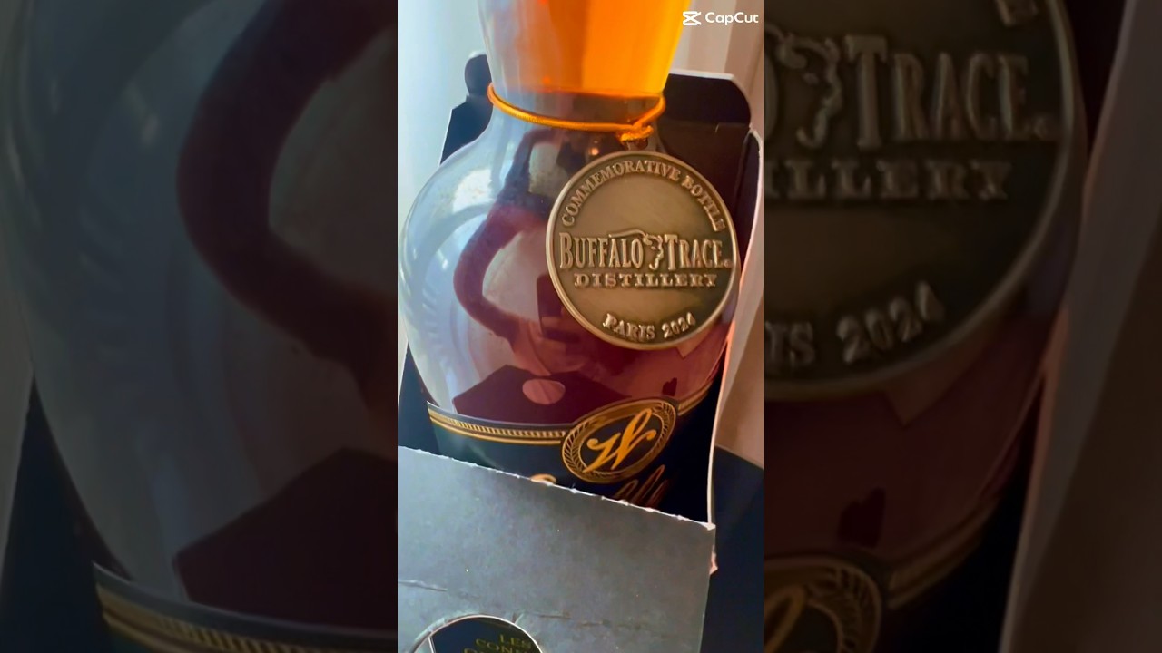 Limited Edition Paris Weller 12 Year with Box in French and metal Paris 2024 Buffalo Trace neck tag.