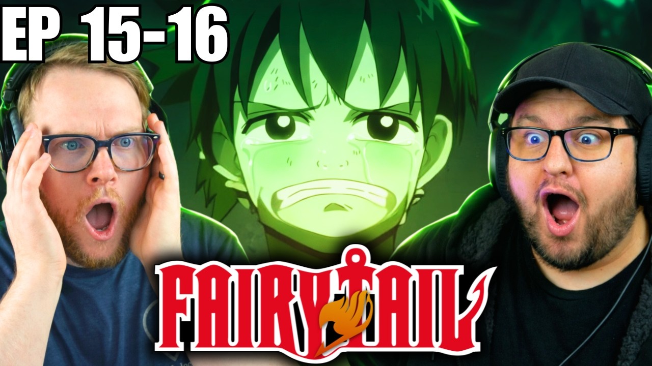 GRAY vs. LYON!! We REACT to FAIRY TAIL Episodes 15-16 for the first time!!!