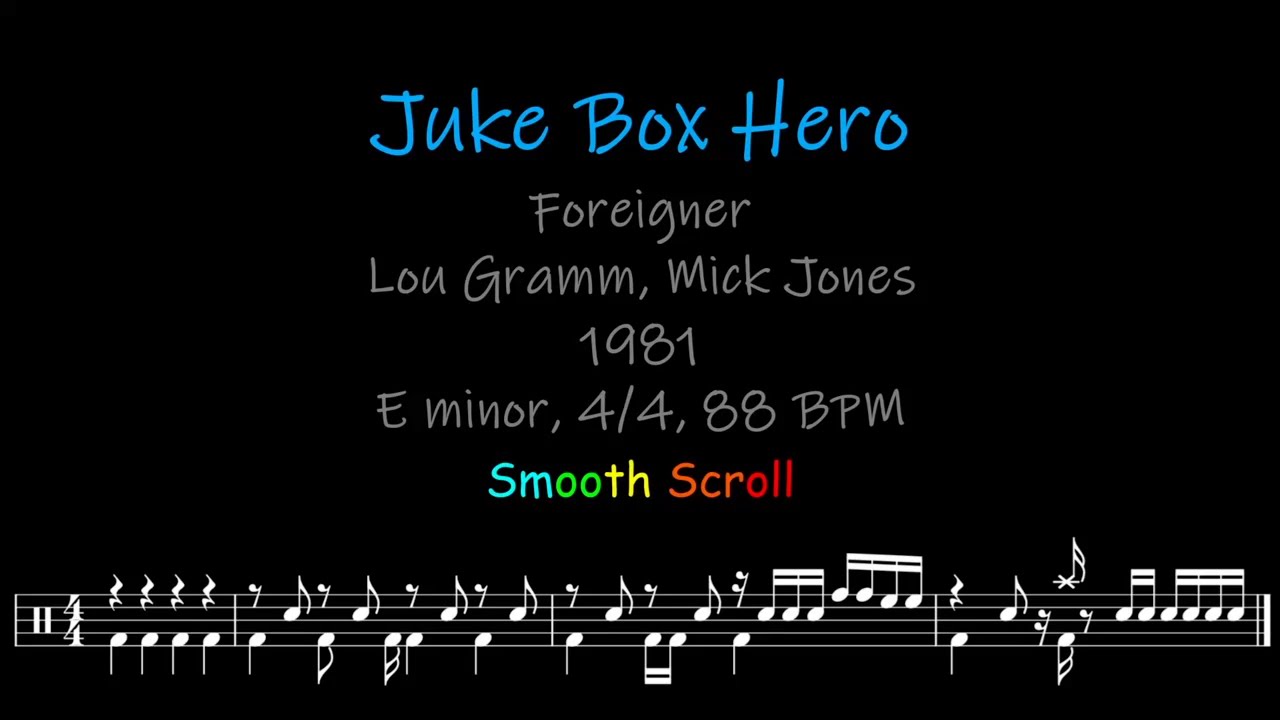 Juke Box Hero, Chords, Lyrics and Timing