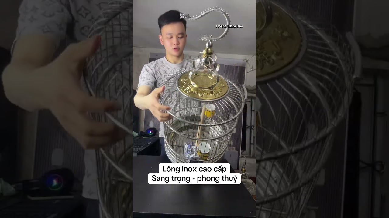 Lồng chim inox cao cấp sang trọng phong thuỷ | nuôi hoạ mi, khướu, choè, chào mào, yểng, vẹt…