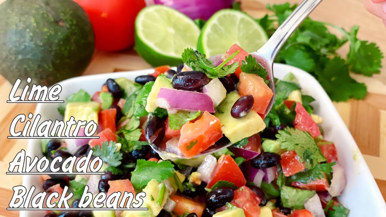 Black Beans Salad with Avocado Lime Cilantro | Easy ana Healthy Lunch recipe | Mazali Salat retsepti