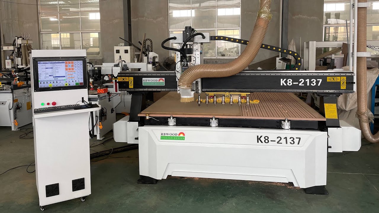K8-2137-ATC CNC with 8pcs knives linear changer