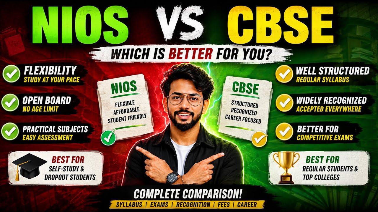 NIOS vs CBSE 2026 | Complete Difference Explained | Which Board is Better? | Full Comparison