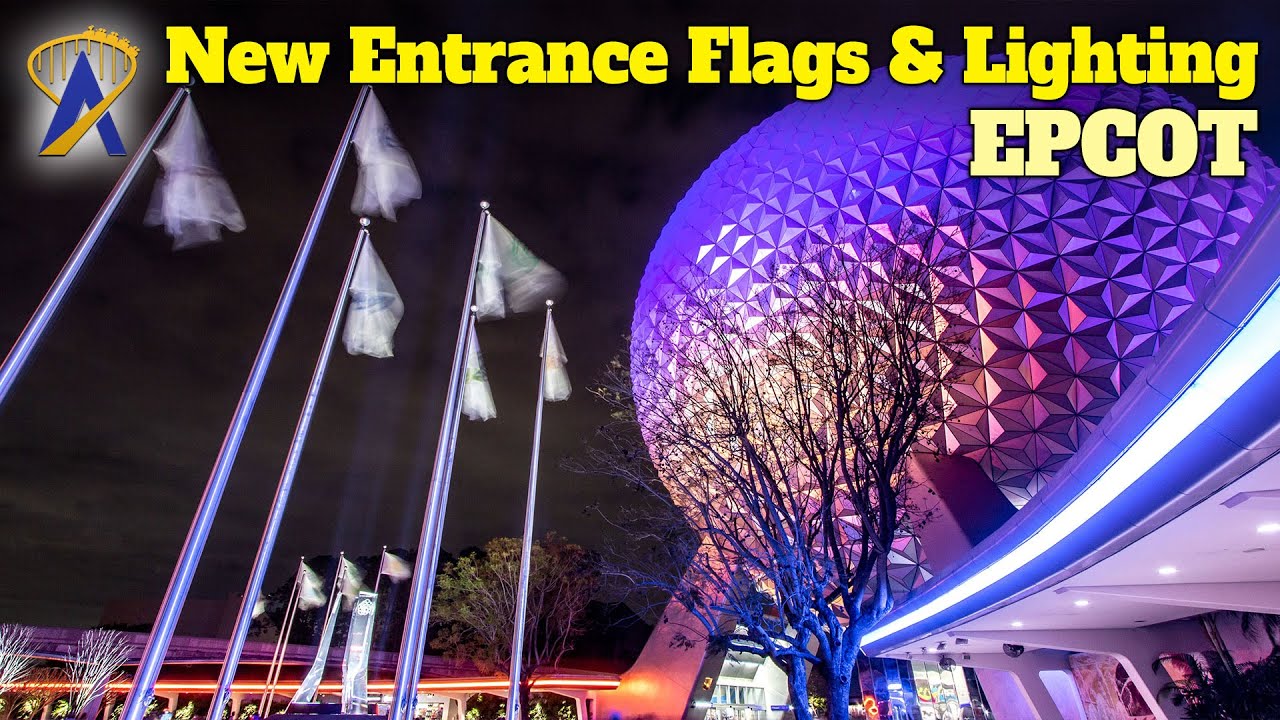 Re-Imagined Epcot Entrance Debuts New Fountains, Flags and Lighting Effects