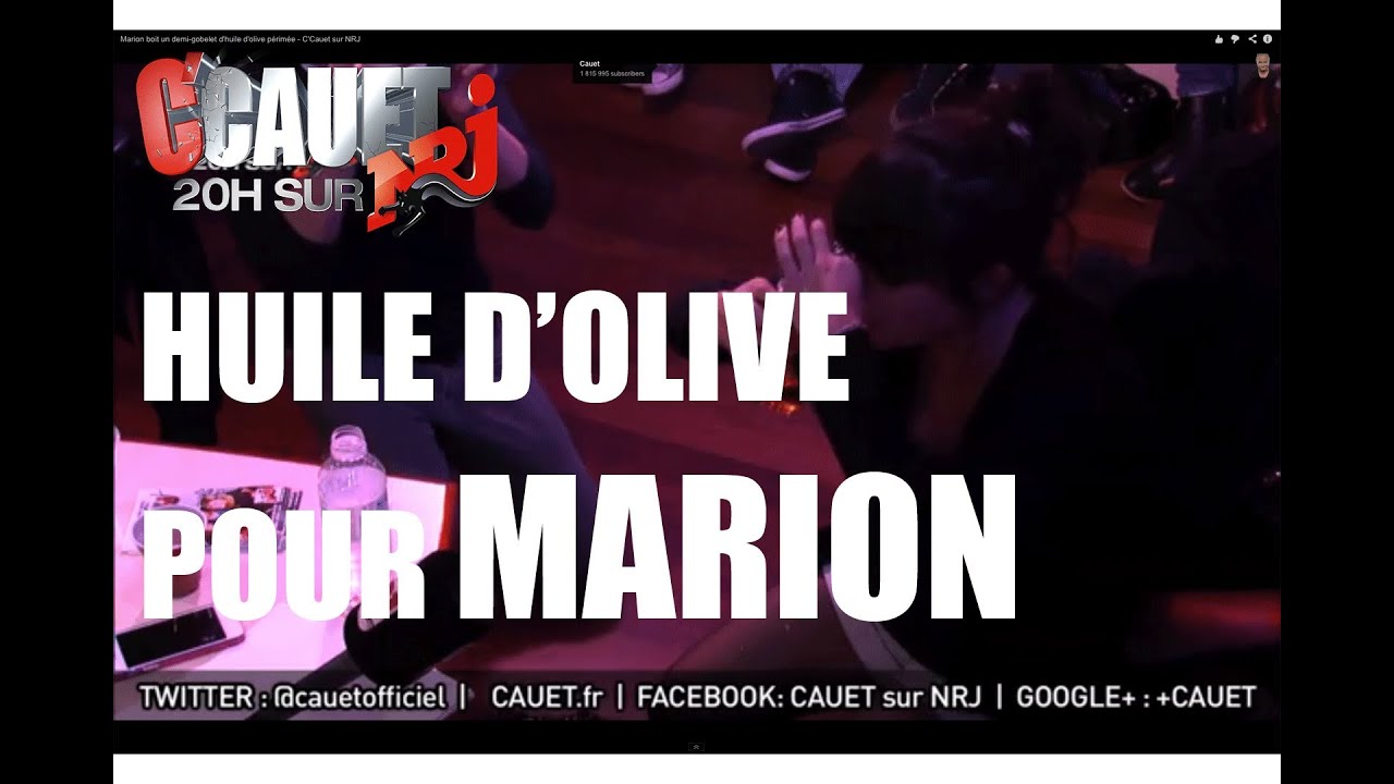 Marion boit un demi-gobelet d'huile d'olive périmée - C'Cauet sur NRJ