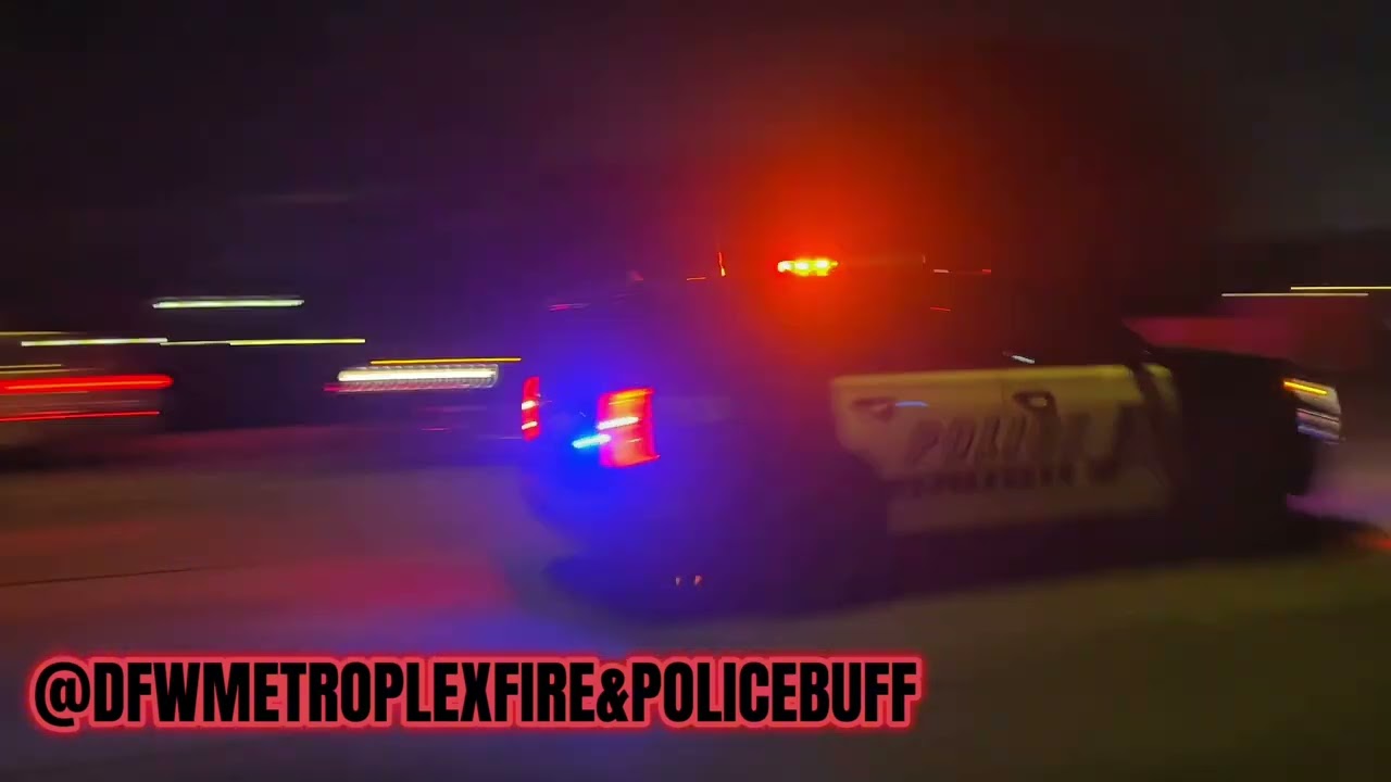 7x Arlington (TX) PD Units Chasing a suspect at high over 100+ mph speeds