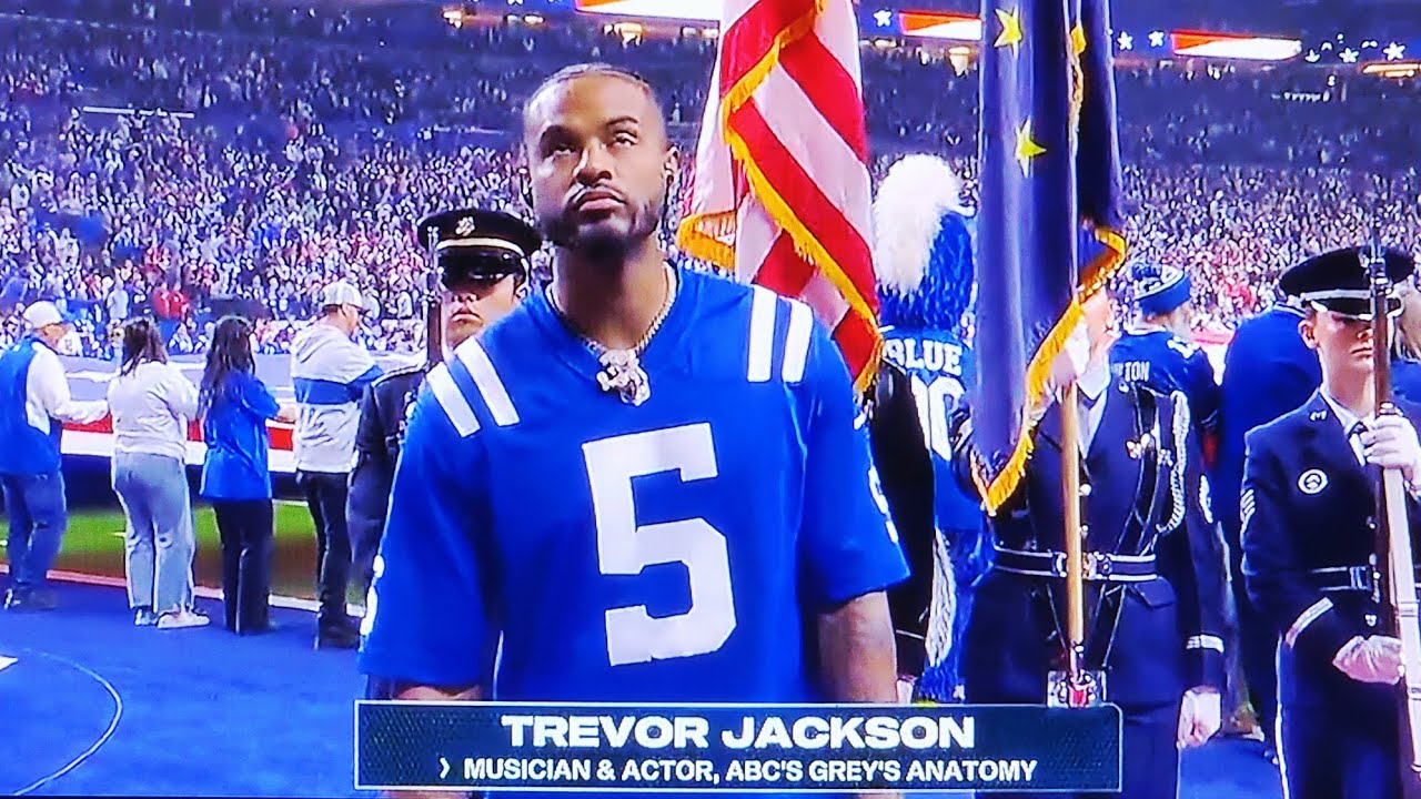 TREVOR JACKSON: NATIONAL ANTHEM: SAN FRANCISCO 49ERS VS INDIANAPOLIS COLTS: NFL WEEK 16: DECEMBER 22