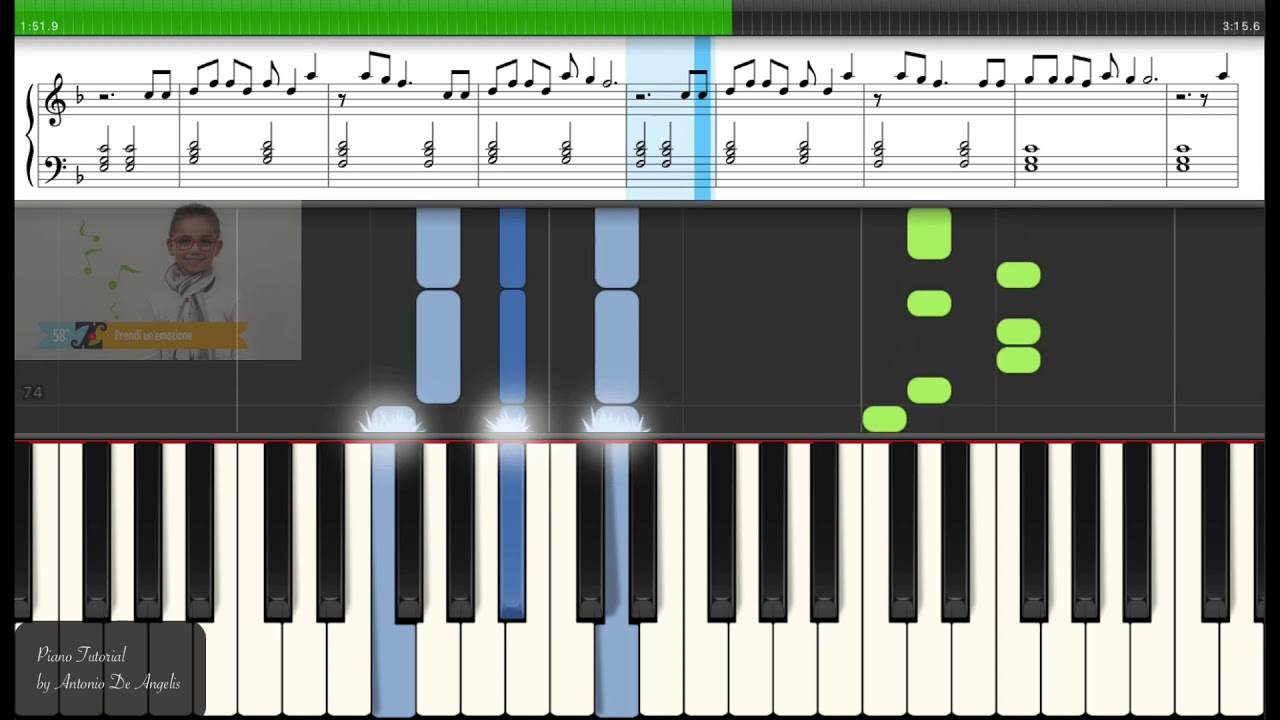 Prendi un'emozione - 58° zecchino d'oro (piano tutorial di Antonio De Angelis)