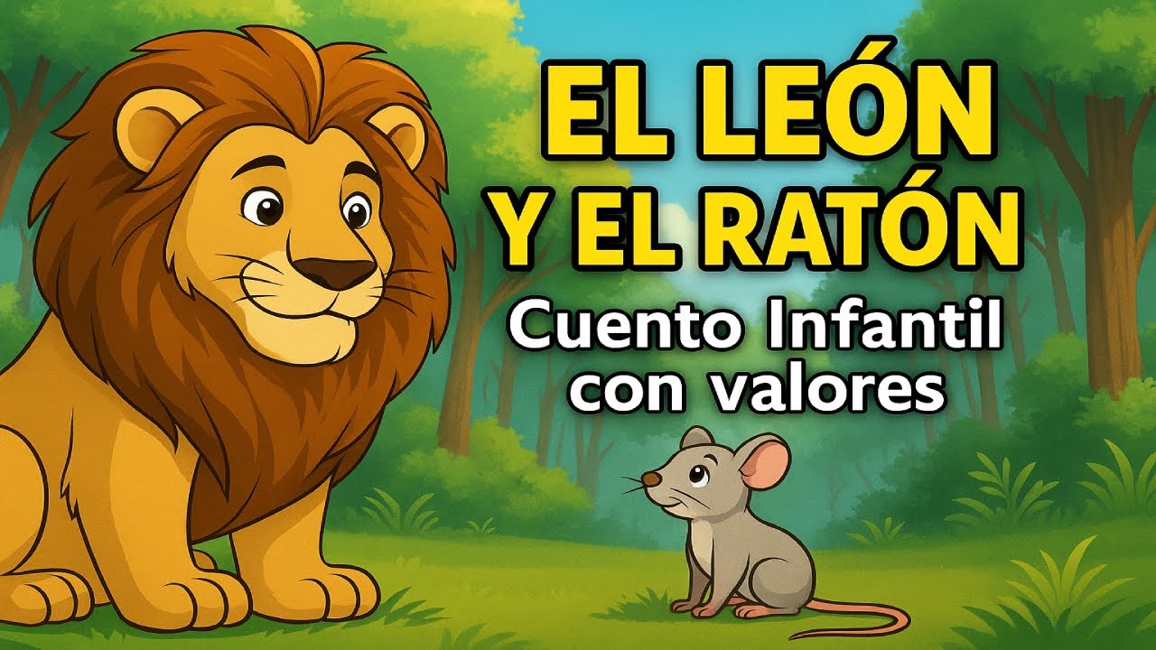 🦁🐭 El León y el Ratón – Cuento Infantil Clásico Completo con Enseñanza y Valores para Niños