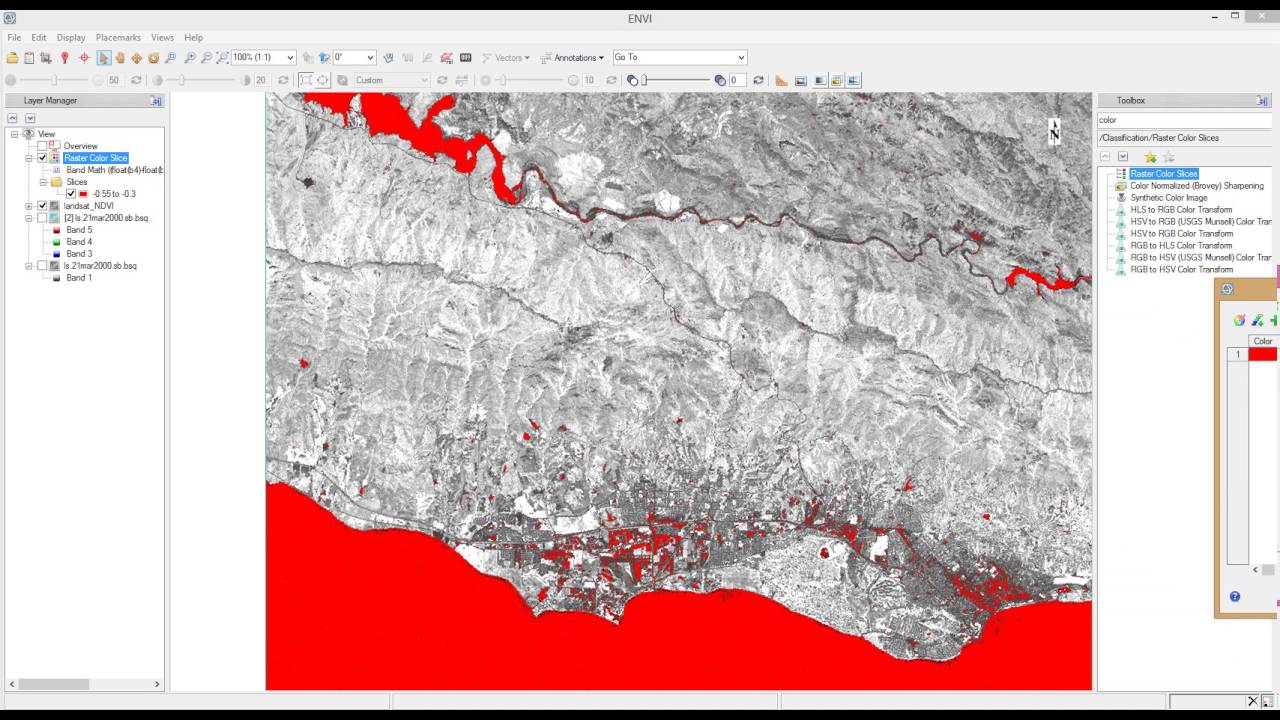 ENVI 5.3 Raster Color Slice