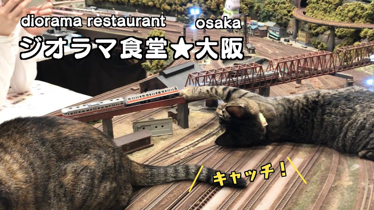 【ジオラマ食堂】ニャジラ出現★電車脱線しまくりの現場です【癒し】