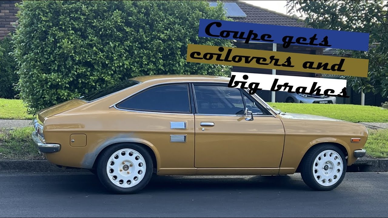 Datsun 1200 coupe gets coilovers and big brakes