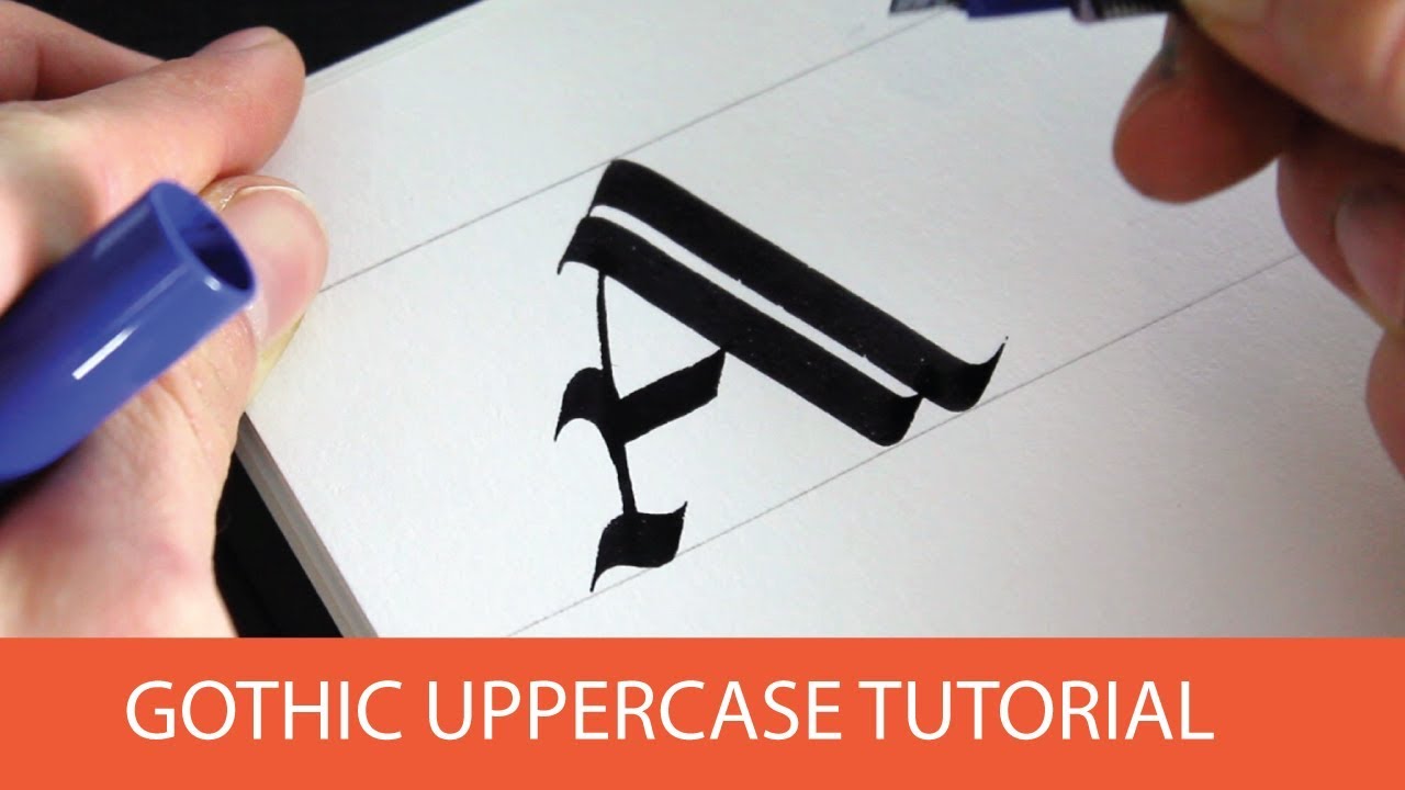 Calligraphy Alphabet Tutorial - Gothic Upper Case Letters for Beginners
