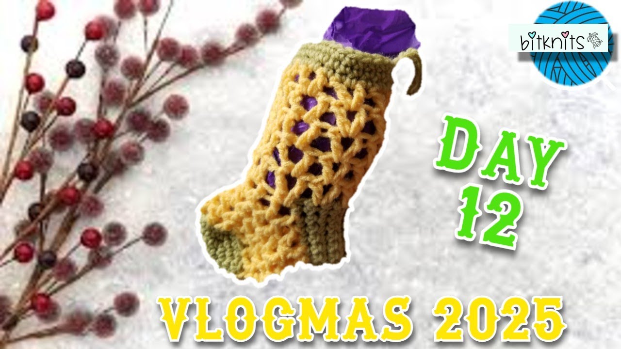 VLOGMAS 2025 ~ ДЕНЬ 12 ~ Новый проект по вязанию шарфа и неоновый носок!